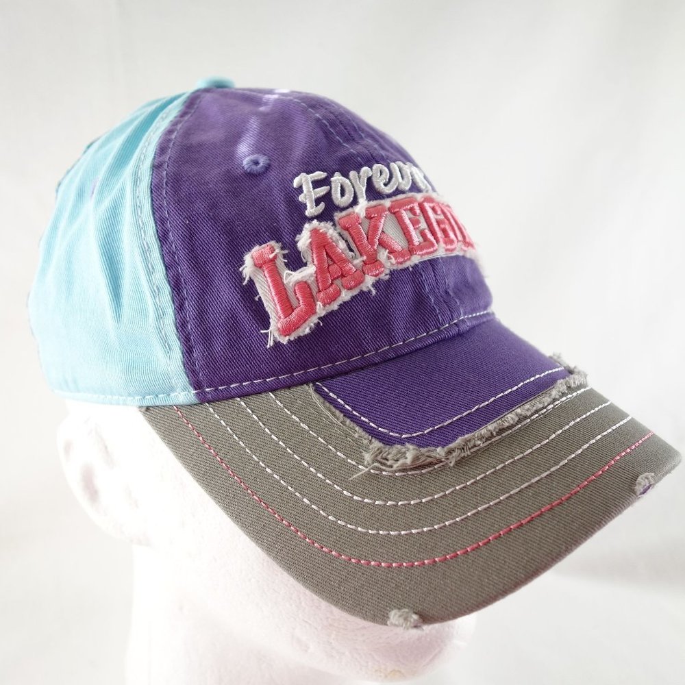 Distressed Forever Lakegirl‎ Raised Embroidered Mesh Trucker Baseball Cap Hat